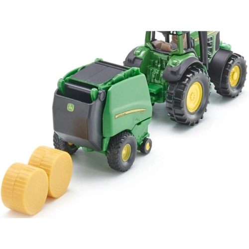 Traktor John Deere z prasą model metalowy SIKU S1665